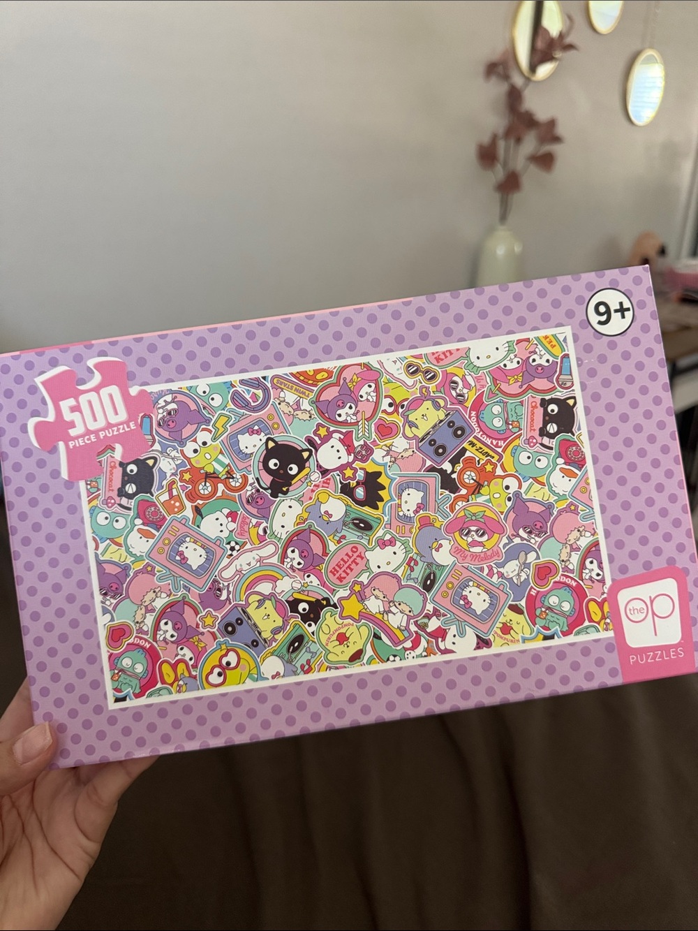 Sanrio Hello Kitty & Friends Sticker Collage Puzzle - Pink, Purple, Mint, Yellow